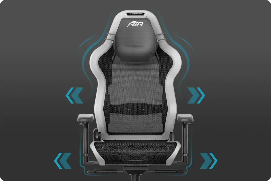 DXRacer Air Plus Mesh Gaming Chair Modular Design Ultra-Breathable - Black & Grey