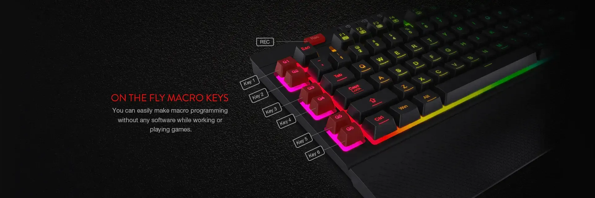 Redragon K512 SHIVA Gaming Keyboard with Red Switches 