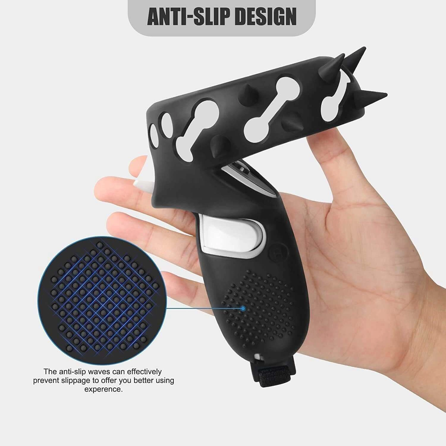 Touch Controller Grip Silicone Cover for Oculus (Meta) Quest 2 - Black  for sale in Egypt from Games2Egypt