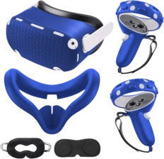 Oculus (Meta) Quest 2 VR Silicone Shell Cover - Blue  for sale in Egypt from Games2Egypt