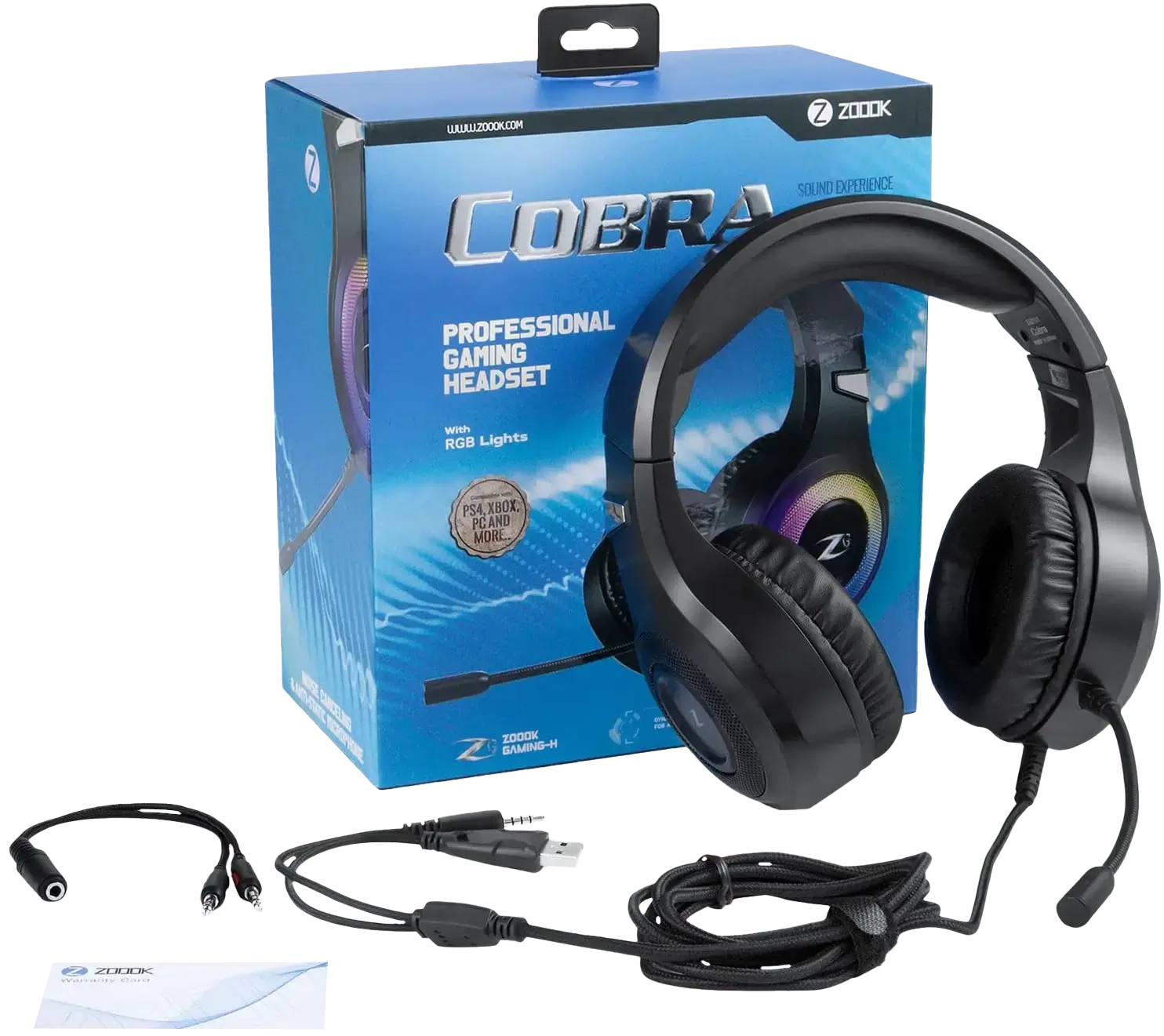 Zoook ZG-Cobra Wired RGB Gaming Headset - Black  for sale in Egypt from Games2Egypt