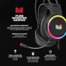 Monster G902 Wired RGB Gaming Headset - Black