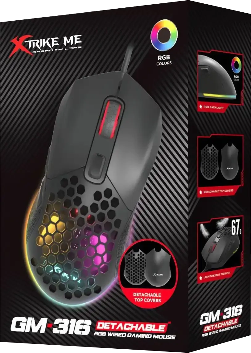 Xtrike Me GM316 Wired RGB Gaming Mouse - Black  for sale in Egypt from Games2Egypt