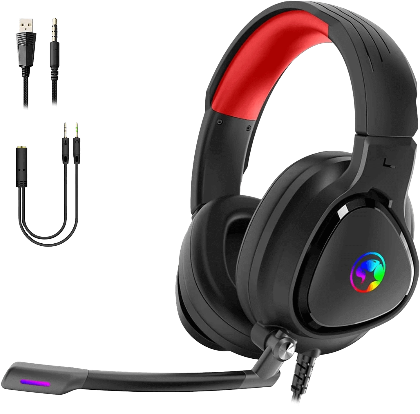 Marvo HG8958 Wired RGB Gaming Headset - Black  for sale in Egypt from Games2Egypt