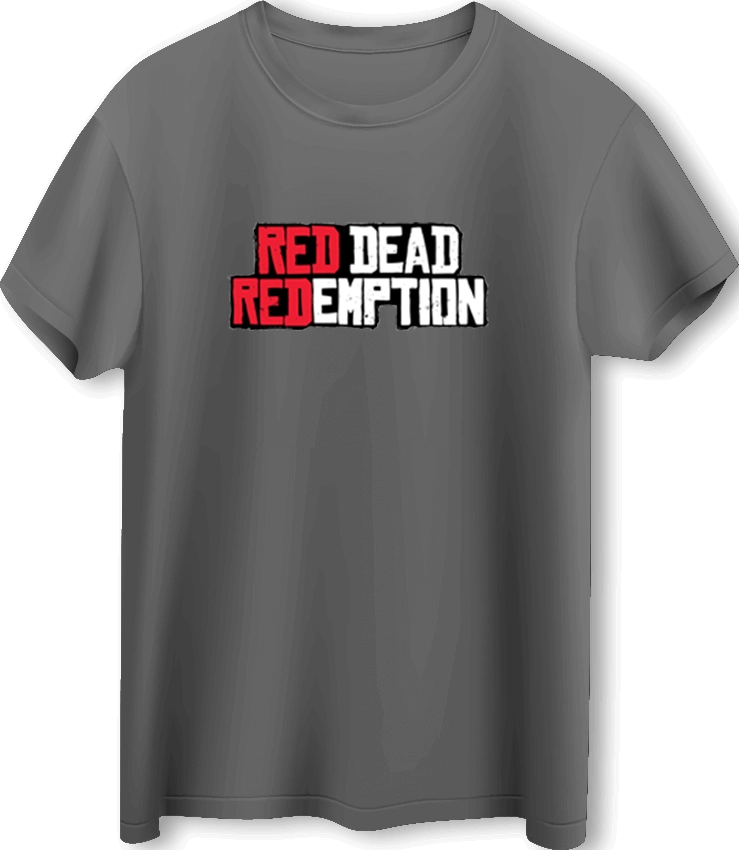 Red Dead Redemption Logo LOOM Oversized Gaming T-Shirt - Gray  for sale in Egypt from Games2Egypt