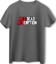 Red Dead Redemption Logo LOOM Oversized Gaming T-Shirt - Gray