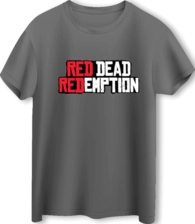 Red Dead Redemption Logo LOOM Oversized Gaming T-Shirt - Gray (101638)