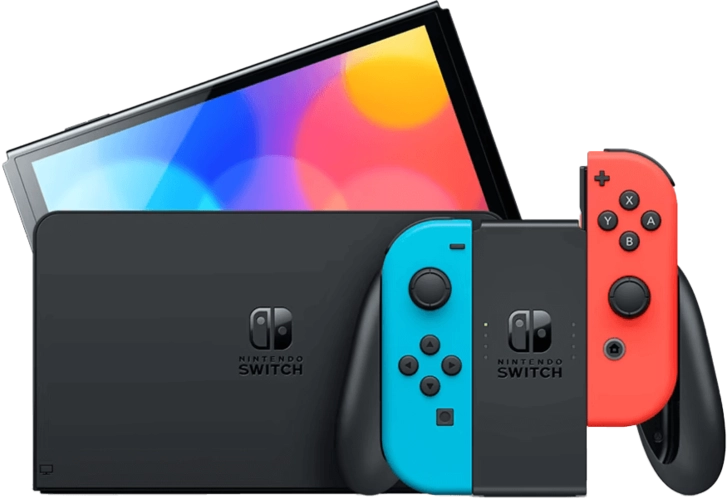 Nintendo Switch Console - OLED Model - Red and Blue