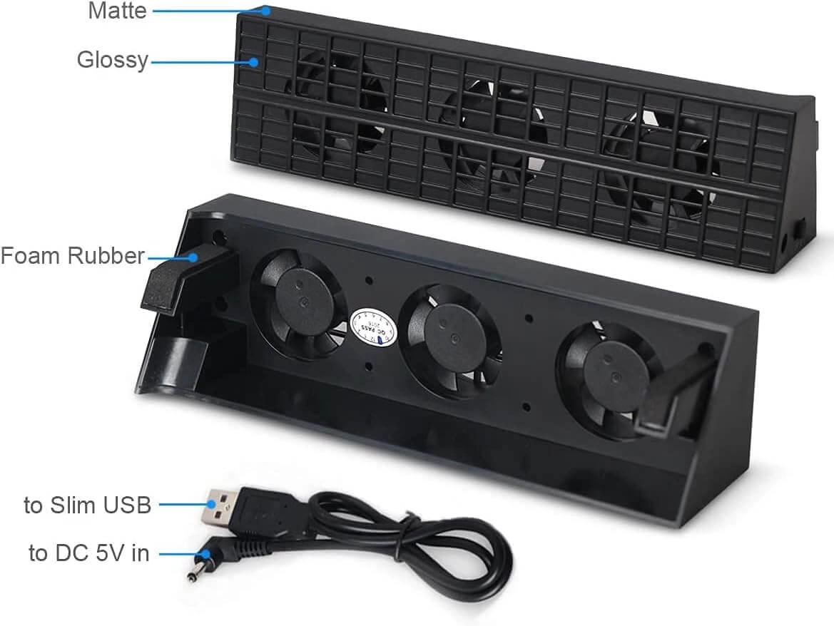 Ps4 slim Cooler & USB Hub Combo Kit, -4-Port USB + fans  for sale in Egypt from Games2Egypt