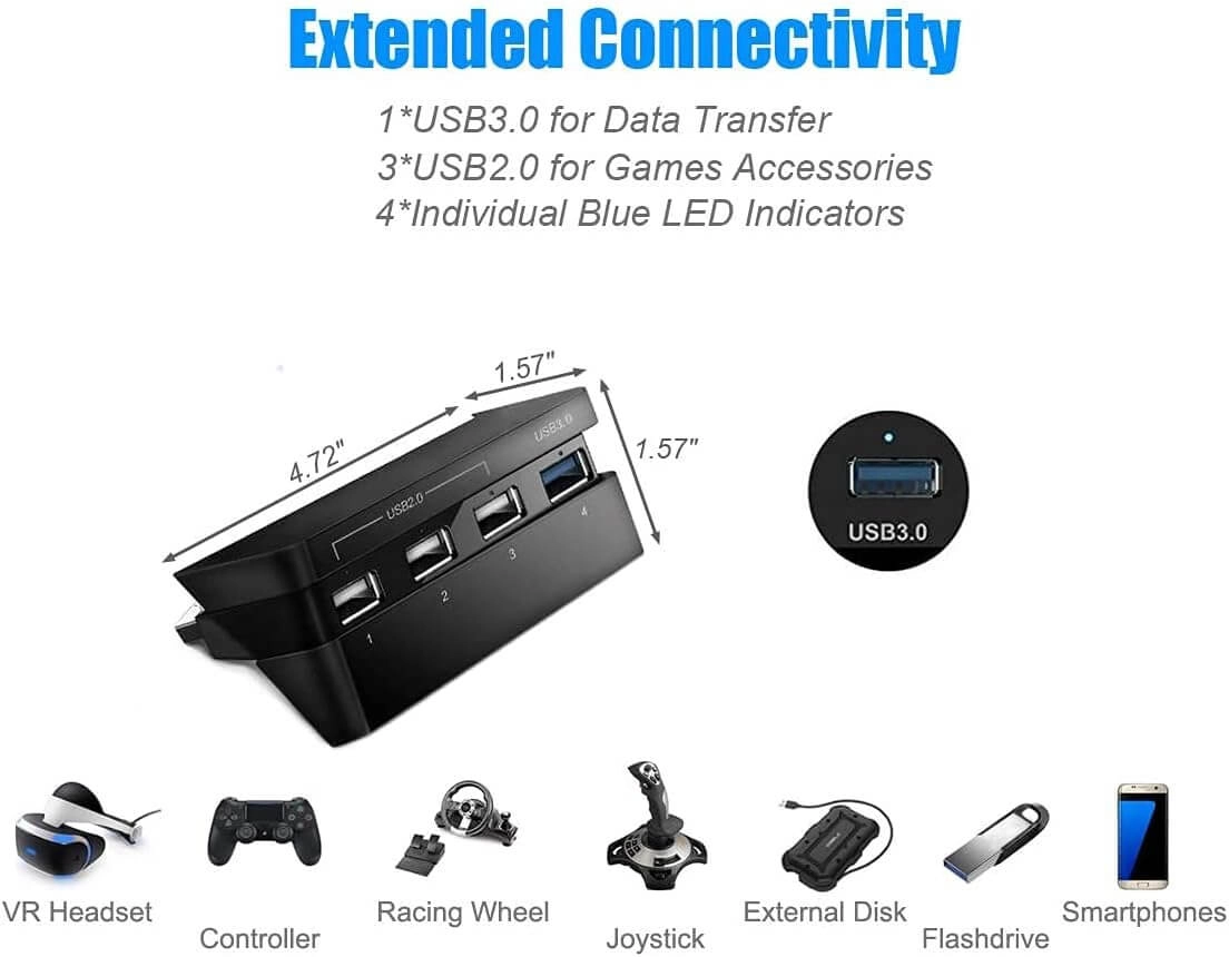 Ps4 slim Cooler & USB Hub Combo Kit, -4-Port USB + fans  for sale in Egypt from Games2Egypt