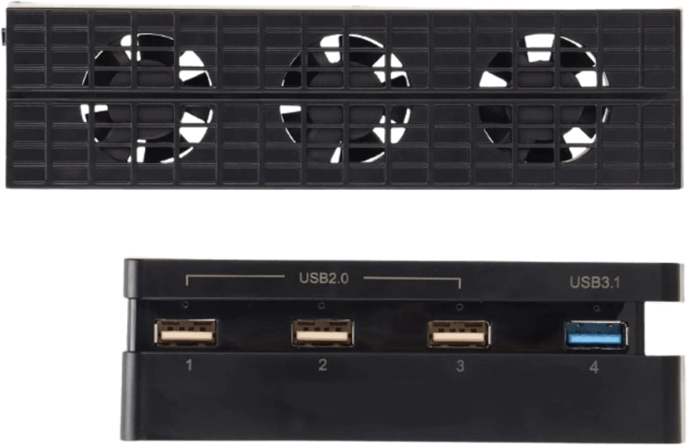 مجموعة تبريد و موزع USB لجهاز PS4 Pro، - 4 منافذ USB + مراوح