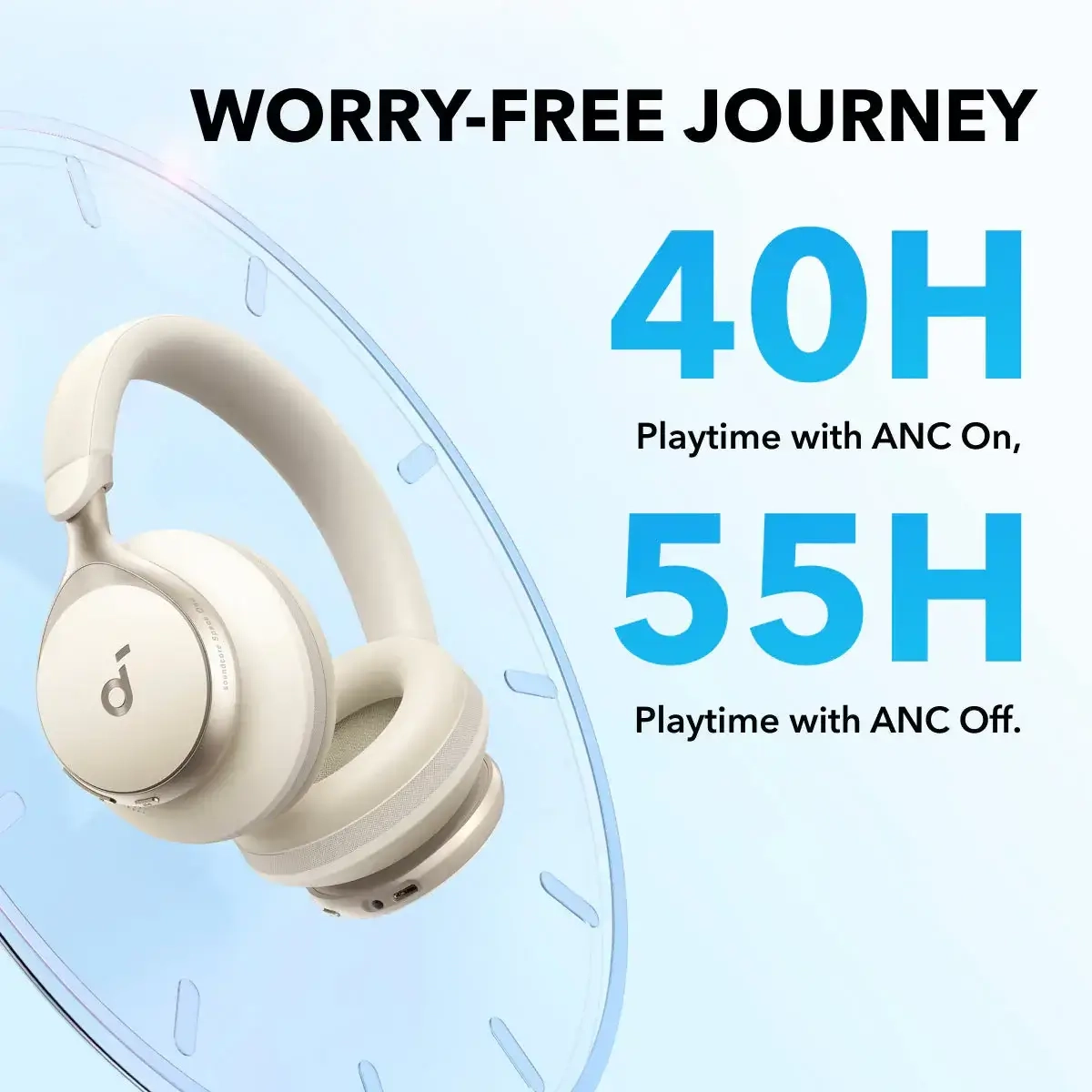 Soundcore by Anker Space One | Active Noise Cancelling Headphones - Latte Cream  for sale in Egypt from Games2Egypt