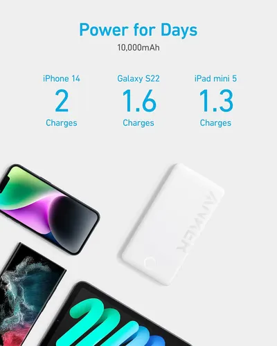 Anker 323 Power Bank Type-C, Portable Charger 10000mAh - WHITE  for sale in Egypt from Games2Egypt