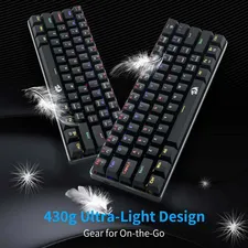 Redragon K613 JAX 60% Wired Black Gaming Mechanical Keyboard - Blue Switches