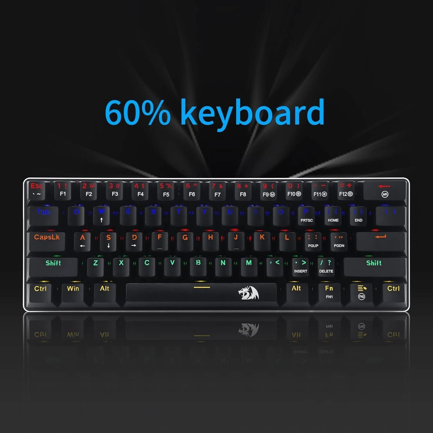 Redragon K613 JAX 60% Wired Black Gaming Mechanical Keyboard - Blue Switches  for sale in Egypt from Games2Egypt