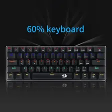 Redragon K613 JAX 60% Wired Black Gaming Mechanical Keyboard - Blue Switches