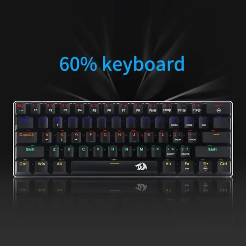 Redragon K613 JAX 60% Wired Black Gaming Mechanical Keyboard - Blue Switches