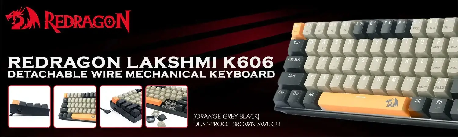 Redragon K606 Lakshmi Gaming Keyboard ORANGE GREY BLACK Brown Switches  for sale in Egypt from Games2Egypt