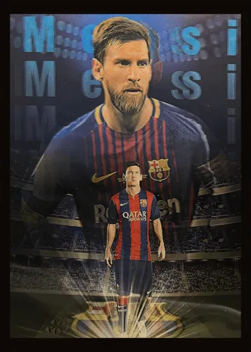 Lionel Messi 3D Football League Poster  V2