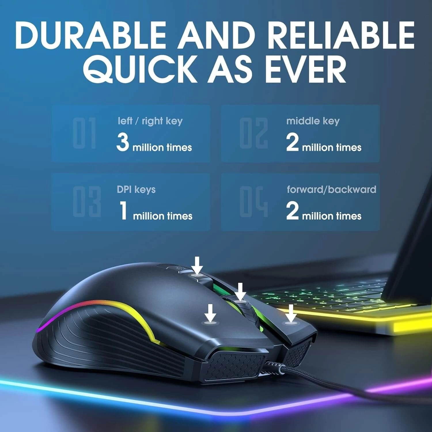 Onikuma CW908 Wired Gaming Mouse - Black  for sale in Egypt from Games2Egypt