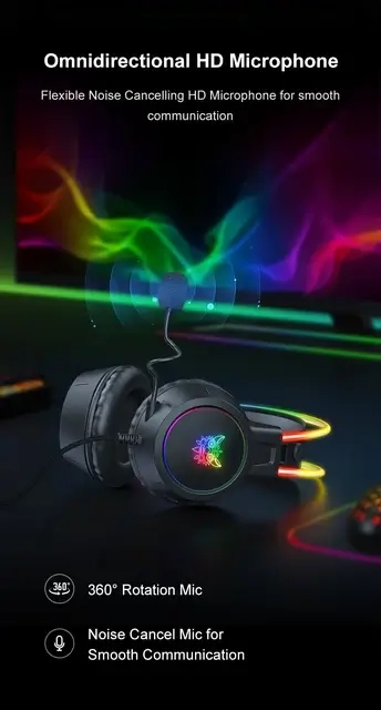 Onikuma X15 Pro Wired RGB Gaming Headset - Black  for sale in Egypt from Games2Egypt