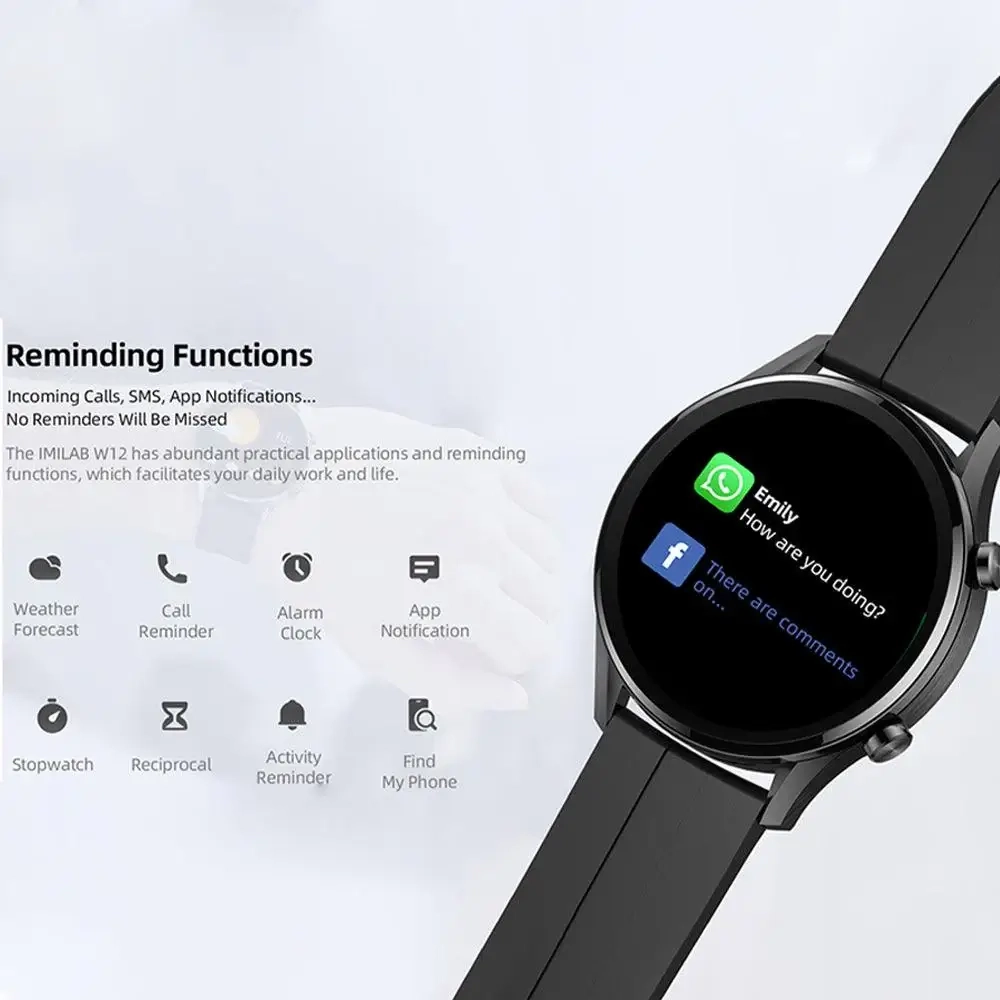 Imilab W12 Smart Watch - Black  for sale in Egypt from Games2Egypt