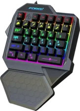 Forev F6 Single Handed Rainbow Wired Gaming Keybaord - Black