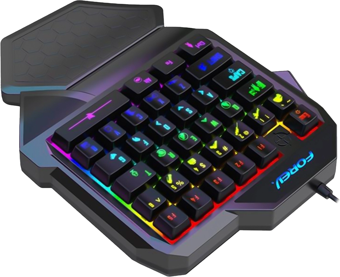 Forev F6 Single Handed Rainbow Wired Gaming Keybaord - Black  for sale in Egypt from Games2Egypt