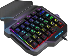 Forev F6 Single Handed Rainbow Wired Gaming Keybaord - Black