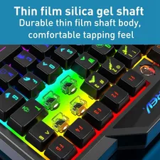 Forev F6 Single Handed Rainbow Wired Gaming Keybaord - Black