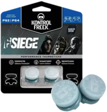 Six (6) Siege Analog Freek and Grips for PS5 and PS4- Blue (Black Ice)