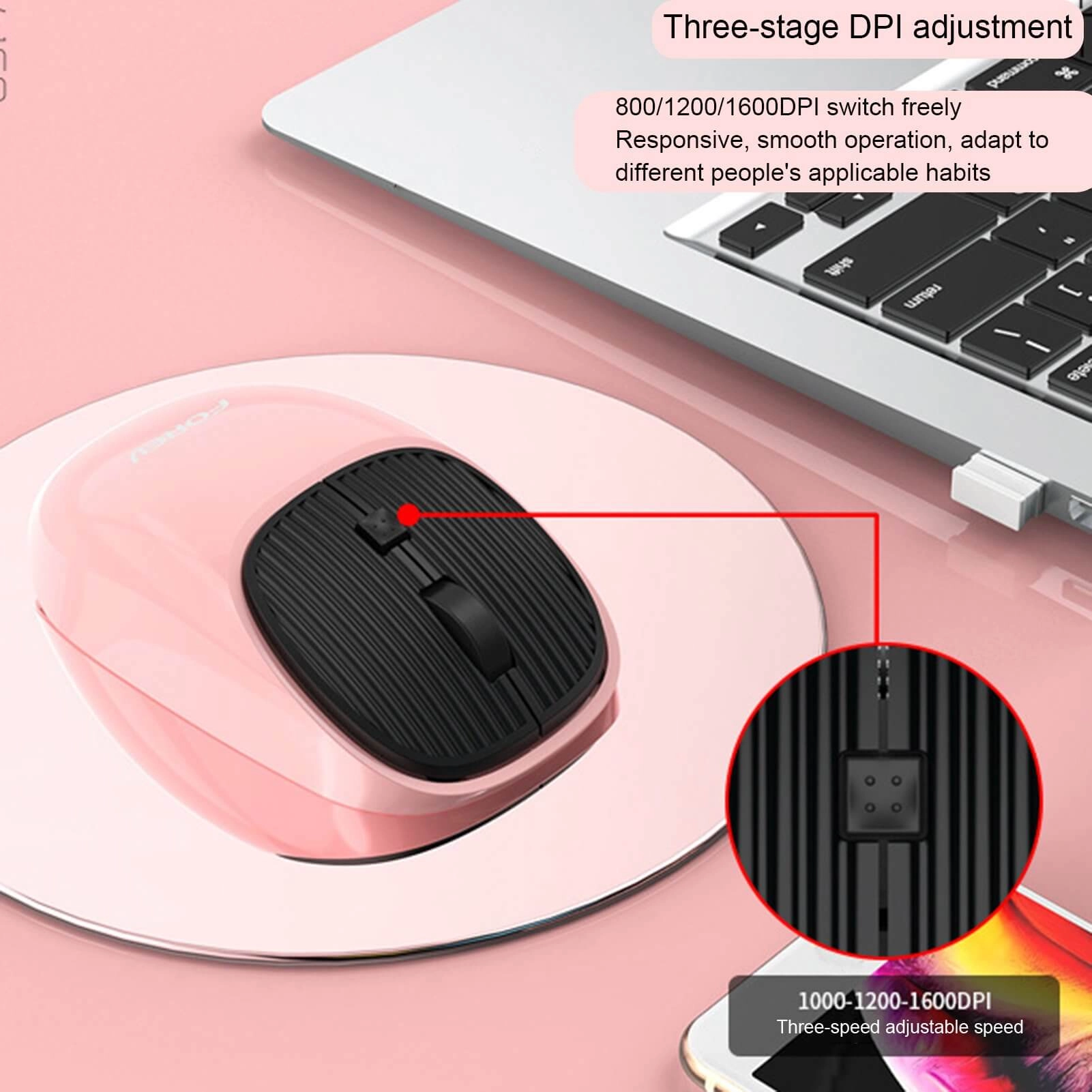 Forev FV-169 Wireless Rechargeable Mouse - Pink  for sale in Egypt from Games2Egypt