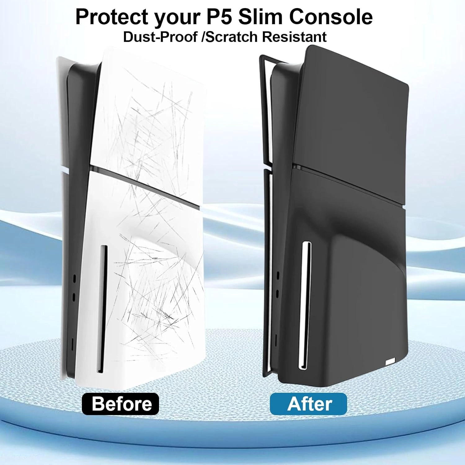 Silicone Cover for PS5 Console Slim Disc Edition - Black  for sale in Egypt from Games2Egypt