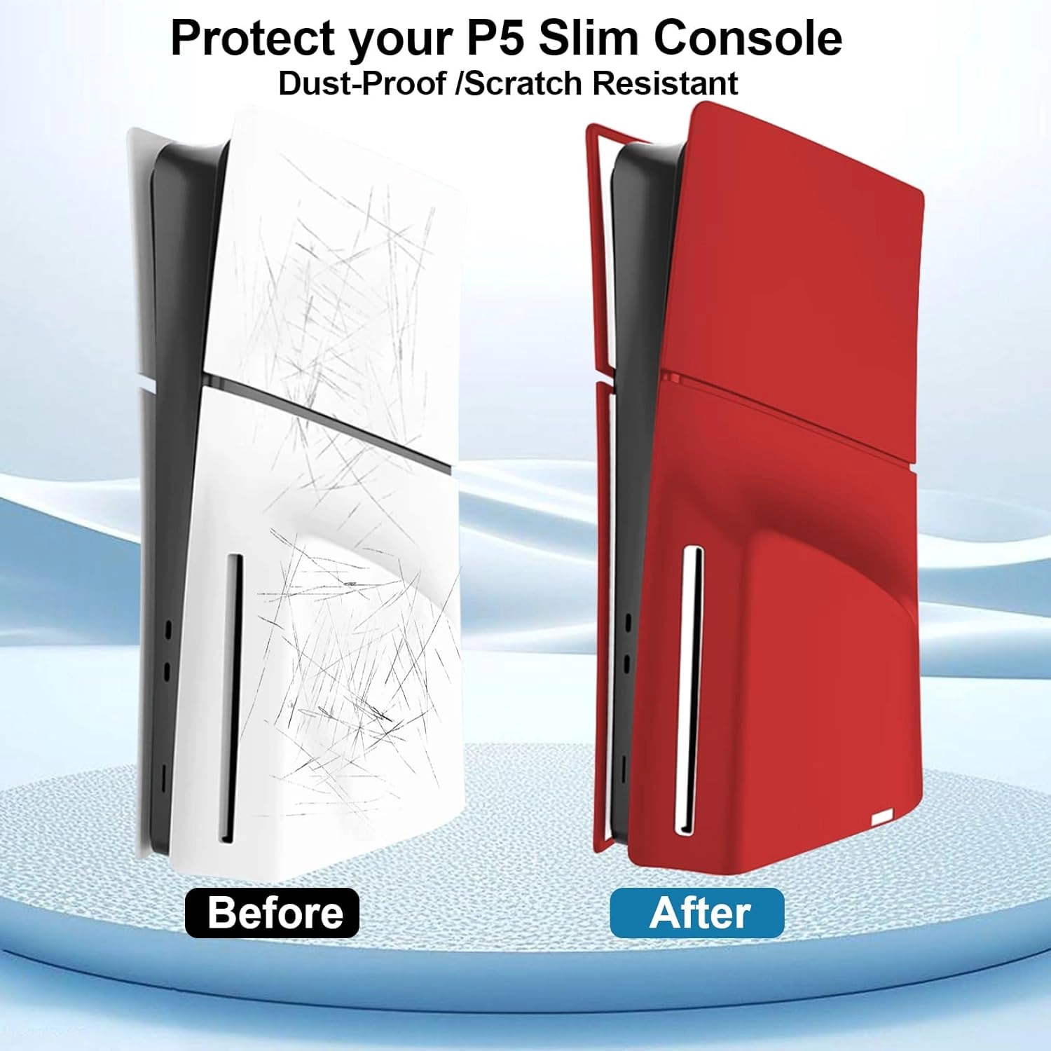 Silicone Cover for PS5 Console Slim Disc Edition - Red  for sale in Egypt from Games2Egypt