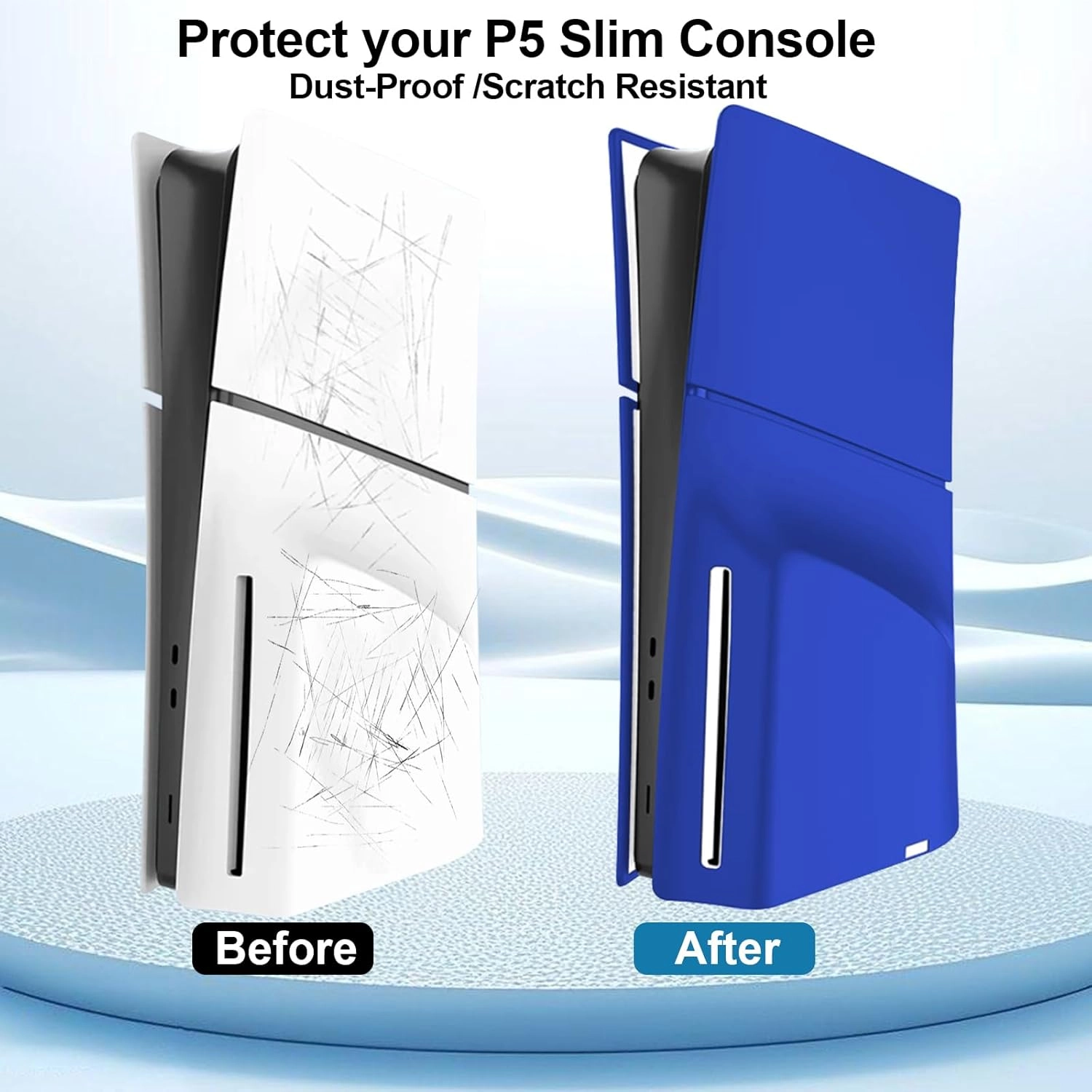 Silicone Cover for PS5 Console Slim Disc Edition - Blue  for sale in Egypt from Games2Egypt