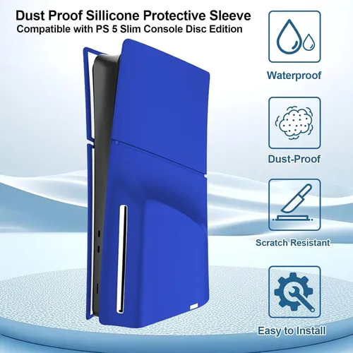 Silicone Cover for PS5 Console Slim Disc Edition - Blue  for sale in Egypt from Games2Egypt