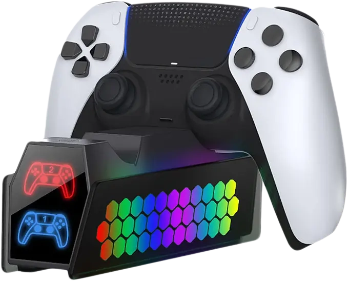 DOBE Dual Charging Dock for PS5 Controllers - RGB  for sale in Egypt from Games2Egypt