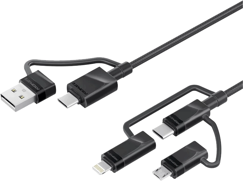 Promate PENTAPOWER 6-in-1 Cable 60W TYPE-A/C to Micro/TYPE-C/Lightning (1.2m)  for sale in Egypt from Games2Egypt