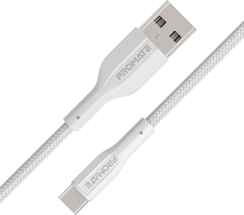 Promate XCORD-AC Super-Flexible Type-A to Type-C Cable (1m) - White  for sale in Egypt from Games2Egypt