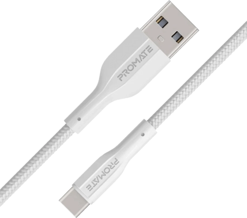 Promate XCORD-AC Super-Flexible Type-A to Type-C Cable (1m) - White