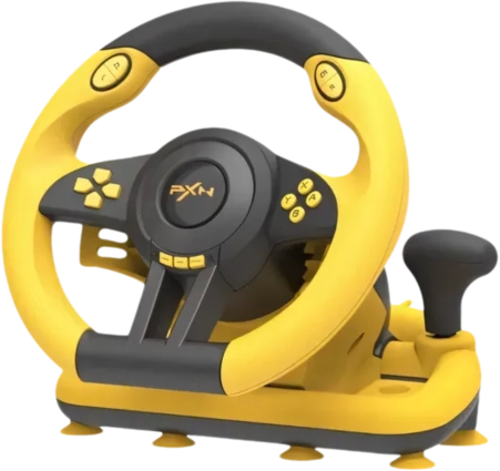 PXN V3 Pro Gaming Racing Wheel - Yellow/Black - Open Sealed