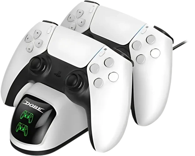 Dobe Dual DualSense Charging Station with 220V for PS5 Controllers - White - Open Sealed  for sale in Egypt from Games2Egypt