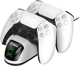 Dobe Dual DualSense Charging Station with 220V for PS5 Controllers - White - Open Sealed -  for sale in Egypt from Games2Egypt