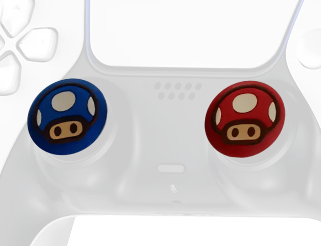 Toad and Mini Mushrooms Thumb Grips - Blue and Red  for sale in Egypt from Games2Egypt