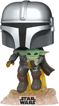 Funko Pop! Movies: Star Wars - The Mandalorian Flying With Jet-Pack