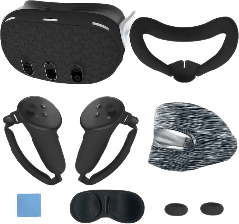 VR Full Set Silicone Cover (7 Pieces) For Meta/Oculus Quest 3 - Black  for sale in Egypt from Games2Egypt