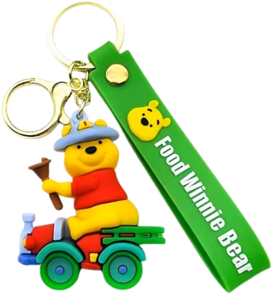 Winnie The Pooh by Car- Keychain Medal