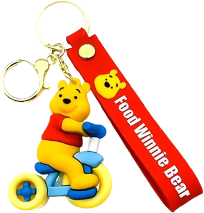 Winnie The Pooh biker - Keychain Medal 