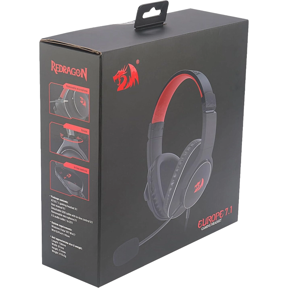 Redragon H720 Europe USB - Gaming headset - Black  for sale in Egypt from Games2Egypt