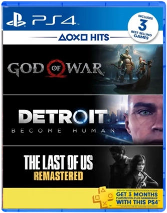 God of War, Detroit Become Human,The Last of Us Remastered Bundle - PS4 - Used